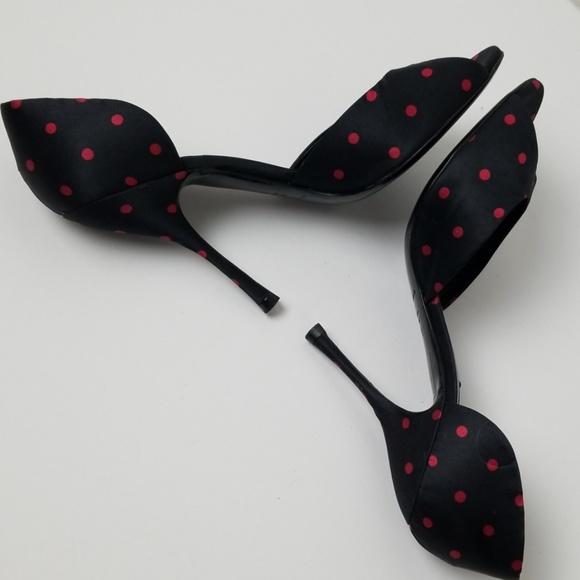 Dolce & Gabbana Polka Dot Silk Dorsay Pumps Sz.8.5 - Picture 5 of 8